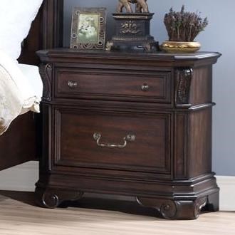 Avalon Lyla B00257N Traditional 3 Drawer Nightstand with USB